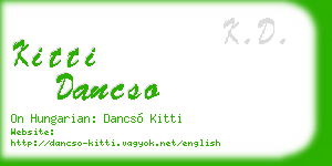 kitti dancso business card